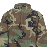 AMERICAN APPAREL Mens Green & Brown Camouflage Cotton Blend Military Jacket L