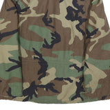 AMERICAN APPAREL Mens Green & Brown Camouflage Cotton Blend Military Jacket L