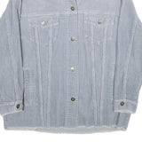 ZARA Womens Blue Cotton Corduroy Button Jacket XS Casual Lightweight Outerwear