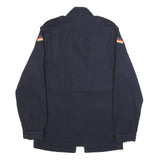 MARQUARDT & SCHULZ Mens Navy Blue Cotton Blend Zip Jacket S Plain Classic Casual