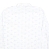 JANTZEN TAILOR Mens White & Light Blue Patterned Cotton Shirt L Button Long
