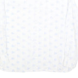 JANTZEN TAILOR Mens White & Light Blue Patterned Cotton Shirt L Button Long