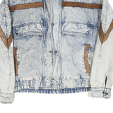 URBAN EQUIPMENT Mens Blue Denim Style Jacket L Cotton Blend Zip Patterned