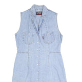 CASA BLANCA Womens Blue Cotton Sleeveless Shift Dress Size M Casual Summer