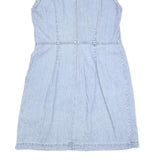 CASA BLANCA Womens Blue Cotton Sleeveless Shift Dress Size M Casual Summer