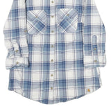 CARHARTT Womens Blue & White Check Shirt XS Long Sleeve Cotton Blend Casual