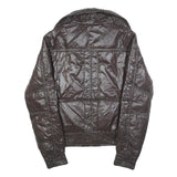 TOMMY HILFIGER Womens Black Zip Jacket M Polyester Blend Shiny Quilted Fashion