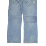 KENVELO Mens Jeans Blue Regular Straight Denim Light W36 L32 Distressed Pockets