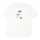 NIKE Mens White M Cotton Blend Graphic T-Shirt Short Sleeve Crew Neck Casual