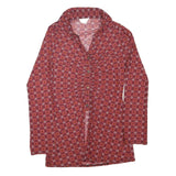 EMBER Womens Red Printed Shirt Long Sleeve Collared M Button Closure Stylish