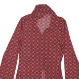 EMBER Womens Red Printed Shirt Long Sleeve Collared M Button Closure Stylish