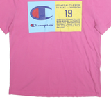 CHAMPION Mens Pink Graphic T-Shirt L Short Sleeve Crew Neck Cotton
