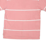 TOMMY HILFIGER Mens Pink & White Stripe Short Sleeve Polo Shirt L Classic