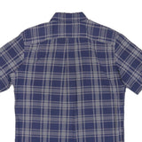 NAUTICA Mens Blue & White Check Shirt M Button-Down Short Sleeve Cotton Blend