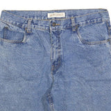 FADED GLORY Mens Blue Denim Relaxed Fit Shorts L W36 Cotton Blend Casual Summer