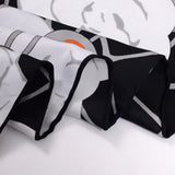 Anyyou Fashion Premium Satin Square Scarf – Black White Roses Silk-Feel Neckwrap for Women