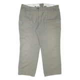 EDMONTE Mens Cotton Blend Beige Regular Fit Straight Leg Trousers W44 L30 Zip