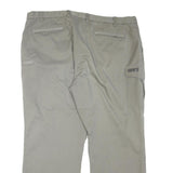 EDMONTE Mens Cotton Blend Beige Regular Fit Straight Leg Trousers W44 L30 Zip