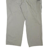 EDMONTE Mens Cotton Blend Beige Regular Fit Straight Leg Trousers W44 L30 Zip