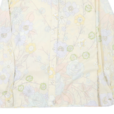 WRANGLER Womens Cream Floral Print Shirt L Lightweight Button-Up Polyester