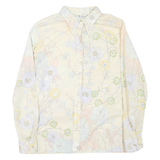 WRANGLER Womens Cream Floral Print Shirt L Lightweight Button-Up Polyester