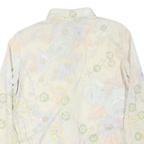 WRANGLER Womens Cream Floral Print Shirt L Lightweight Button-Up Polyester