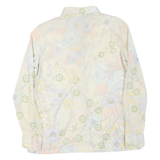 WRANGLER Womens Cream Floral Print Shirt L Lightweight Button-Up Polyester