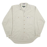 ALEXANDER JULIAN Mens Beige Cotton Shirt L Casual Button Pocket Long Sleeve