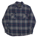 JACHS Mens Blue & Grey Checked Shirt XL Cotton Blend Casual Button-Up