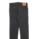 LEVI'S 502 Mens Jeans Black Slim Skinny Denim Medium W32 L30 Zip Cotton Blend