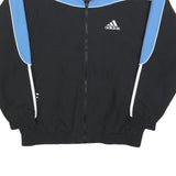 ADIDAS Mens Black & Blue Sports Track Jacket XL Polyester Zip Athletic