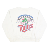 PRO KNIT Womens White Minnesota Twins Crew Neck XL 1987 World Series Sweatshirt