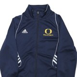 ADIDAS Womens Navy Blue Volleyball Track Jacket UK 18 Polyester Blend Zip Plain