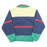 DUCKSTER Mens Blue Cream Green & Red Zip Jacket M Polyester Colourblock Casual