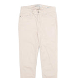 CALVIN KLEIN JEANS Womens Cotton Blend Slim Trousers Beige W26 L26 Stylish Fit