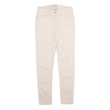 CALVIN KLEIN JEANS Womens Cotton Blend Slim Trousers Beige W26 L26 Stylish Fit