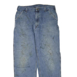 CARHARTT Mens Regular Blue Denim Jeans W38 L34 Workwear Utility Zip Fly