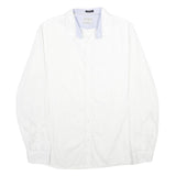 GUESS Mens White Cotton Blend Shirt M Long Sleeve Casual Button Down Collar