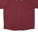 WRANGLER Mens Maroon Shirt XL Cotton Blend Button Front Casual Summer