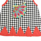 NADINE Womens Black & White Checked Printed Sleeveless Round Neck Top S