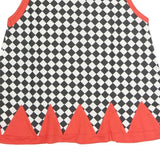 NADINE Womens Black & White Checked Printed Sleeveless Round Neck Top S