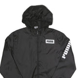 PUMA Mens Black Hoodie Zip Jacket S Polyester Plain Sports Casual Lightweight