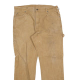 DICKIES Mens Cotton Blend Beige Regular Straight Trousers W36 L32 Workwear