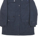 DKNY Womens Navy Blue Flight Jacket M Polyester Blend Zip Zip Pockets Warm Coat