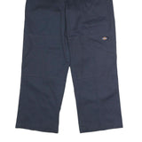 DICKIES Mens Polyester Blend Navy Loose Straight Trousers W33 L30 Workwear