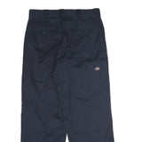 DICKIES Mens Polyester Blend Navy Loose Straight Trousers W33 L30 Workwear