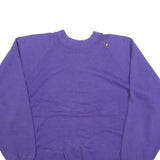 Womens Purple Sweatshirt Crew Neck L Plain Cotton Blend Comfy Casual Pullover