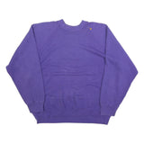 Womens Purple Sweatshirt Crew Neck L Plain Cotton Blend Comfy Casual Pullover