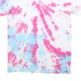 CALVIN KLEIN Mens White & Pink Tie Dye T-Shirt S Short Sleeve Crew Neck Casual