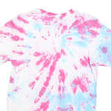 CALVIN KLEIN Mens White & Pink Tie Dye T-Shirt S Short Sleeve Crew Neck Casual